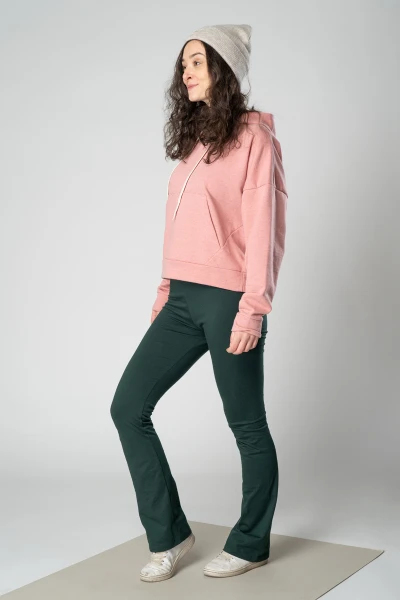 Hoodie für Damen aus Baumwolle in Rosa Seitenansicht