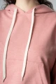 Hoodie für Damen aus Baumwolle in Rosa Detailansicht Kapuzenband