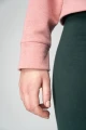 Hoodie für Damen aus Baumwolle in Rosa Detailansicht Ärmelbündchen