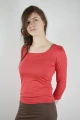 Viskose Shirt  3/4-Arm für Damen in Rot Adrett Frontansicht