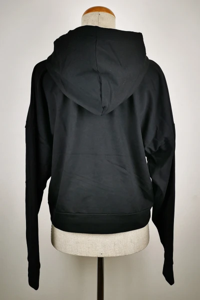 Schwarzer Hoodie für Damen aus Baumwolle