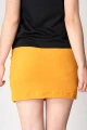 Gelber Minirock aus Jerseycord von Potatoes Nahansicht Rückseite