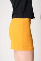 Gelber Minirock aus Jerseycord von Potatoes Seitenansicht rechts