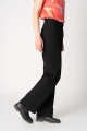 Schwarze Wide Leg Hose aus Baumwolle für Damen Seitenansicht rechts