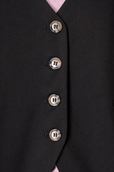 Schwarze Damenweste elegant aus Viskose von Potatoes Detailansicht Knöpfe