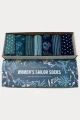 Seasalt Socken Geschenkbox Bambus 7er Pack - blue patterns
