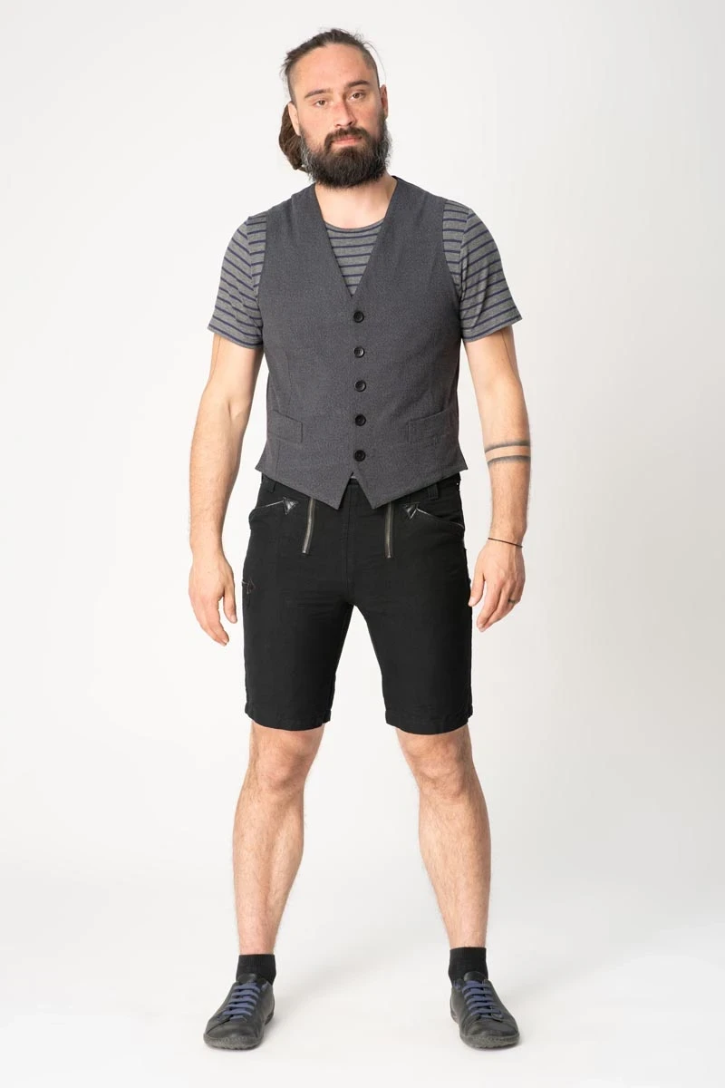 Elegante Herrenweste aus Baumwolle in Anthrazit – fair made