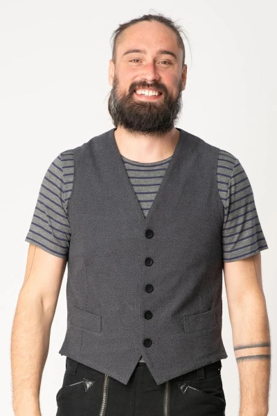 Elegante Herrenweste aus Baumwolle in Anthrazit – fair made