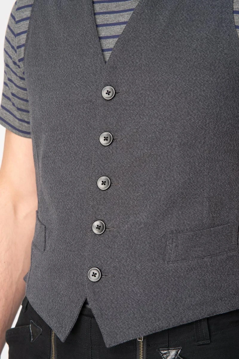 Elegante Herrenweste aus Baumwolle in Anthrazit – fair made