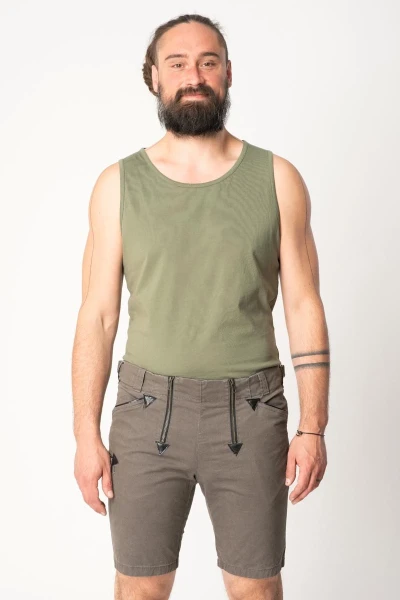 Kurze Zimmermannshose aus Baumwolle in der Farbe Cappuccino