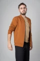 Fairer Herrenblouson aus Biobaumwolle in Farbe Curry seitliche Ansicht