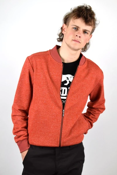 Blouson Jacke für Herren in orangerot Frontansicht