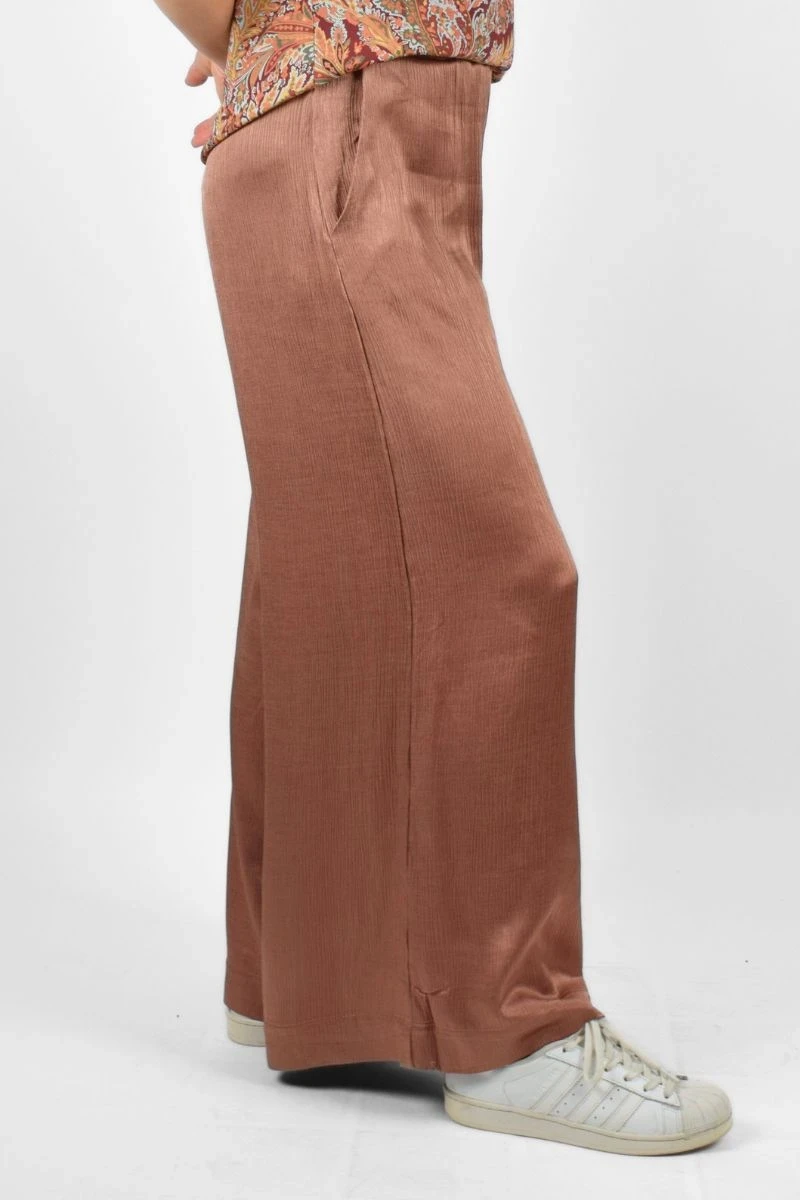 Wide Leg Hose für Damen aus Viskose in bronze - Oversize