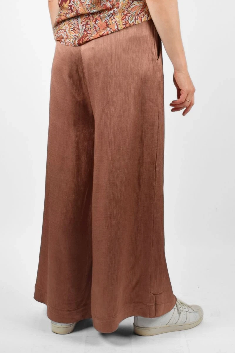 Wide Leg Hose für Damen aus Viskose in bronze - Oversize