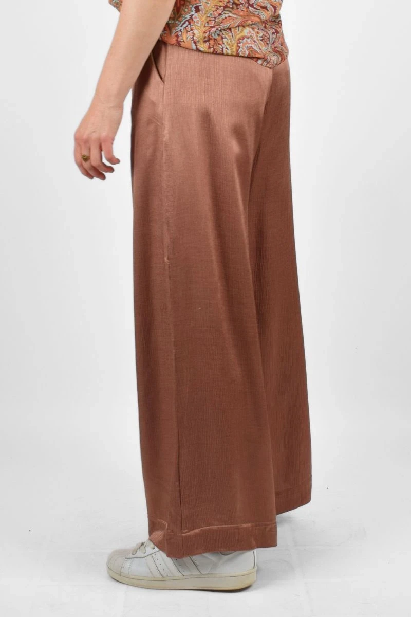 Wide Leg Hose für Damen aus Viskose in bronze - Oversize