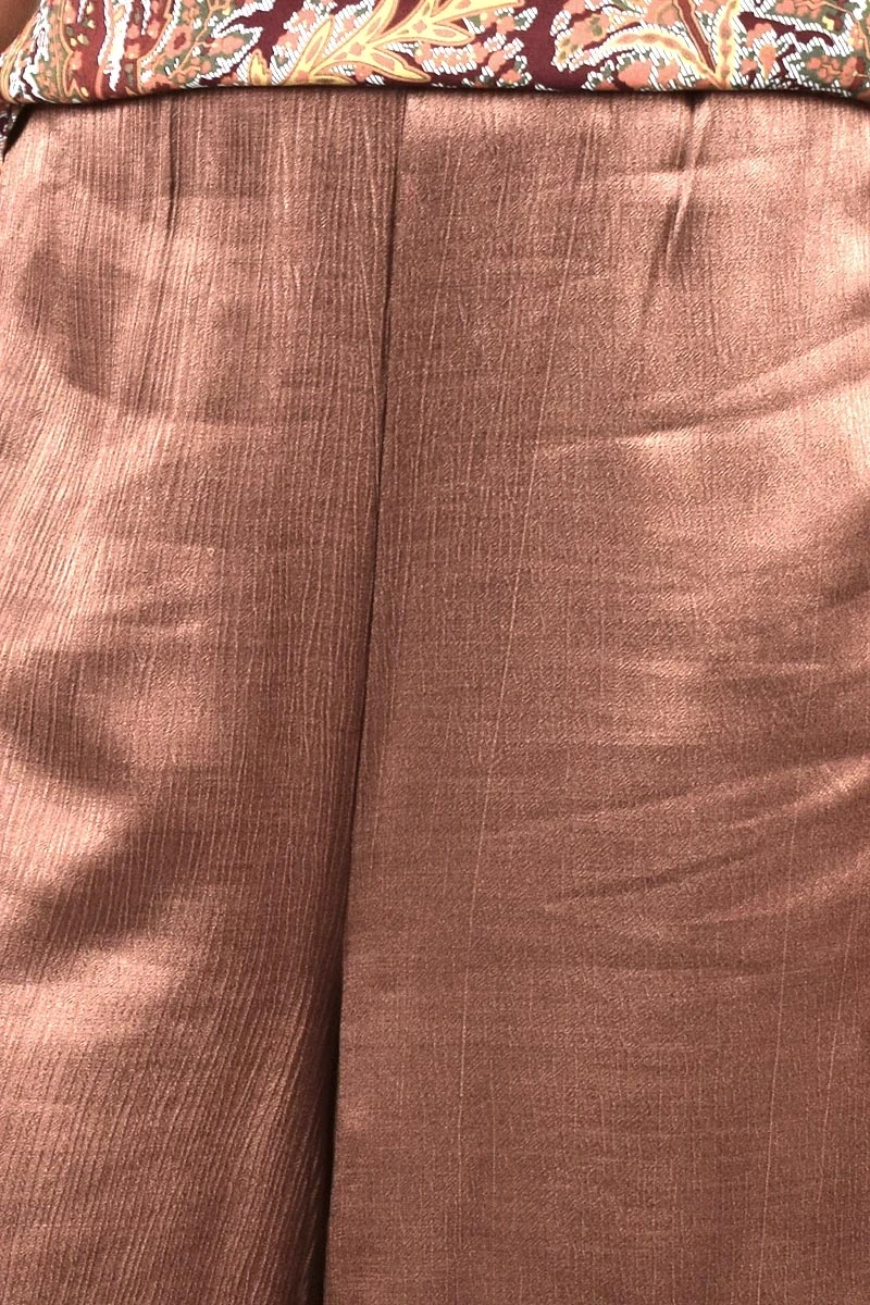 Wide Leg Hose für Damen aus Viskose in bronze - Oversize