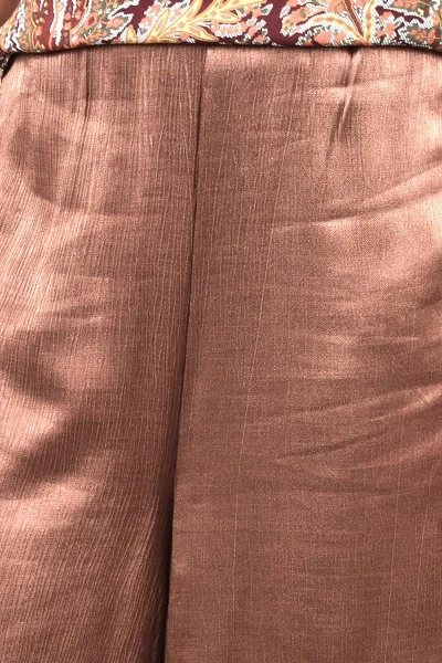 Wide Leg Hose für Damen aus Viskose in bronze - Oversize