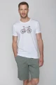 Greenbomb T-Shirt für Herren in Weiß Biobaumwolle mit Bike Print Frontansicht