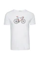 Greenbomb T-Shirt für Herren in Weiß Biobaumwolle mit Bike Print Detailansicht