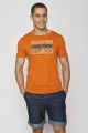 Greenbomb T-Shirt für Herren in Orange mit Bike-Print Frontansicht