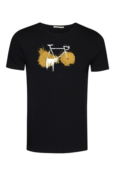 Greenbomb Herren T-Shirt aus Bio-Baumwolle Motiv Bike Paint schwarz