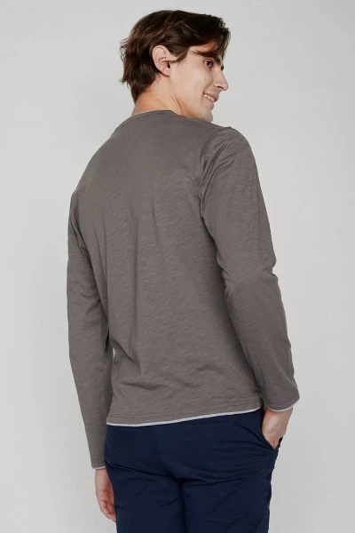 Greenbomb Langarmshirt für Herren aus Bio-Baumwolle in Grau Rückansicht