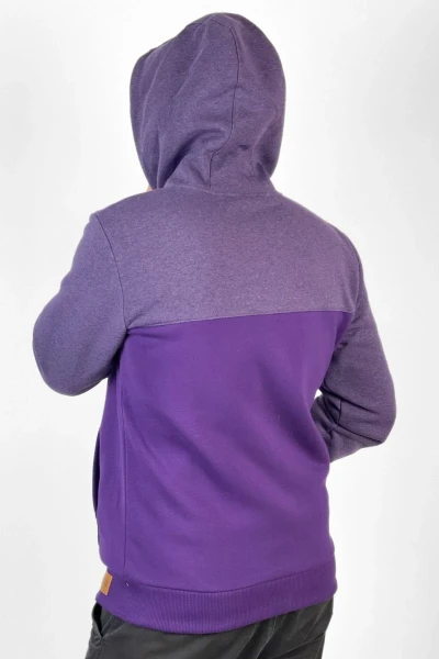 Kapuzenjacke für Herren in Lila aus Baumwolle Seitenansicht links