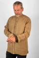 Leinenhemd "Henry" Stehkragen - camel braun