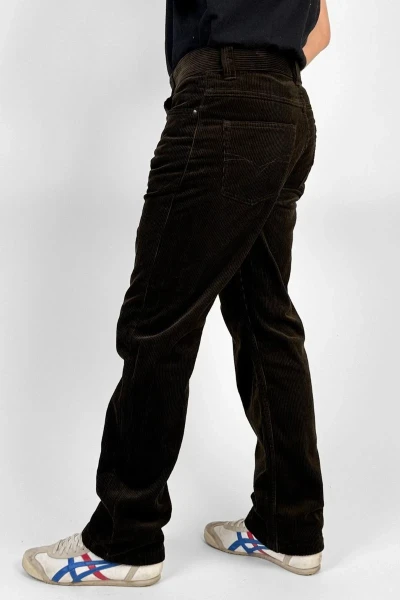 Breitcordhose für Herren in Dunkelbraun von Wally Seitenansicht links