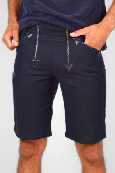 Kurze Zimmermannshose für Herren Schwarz – robuster Pilotstoff