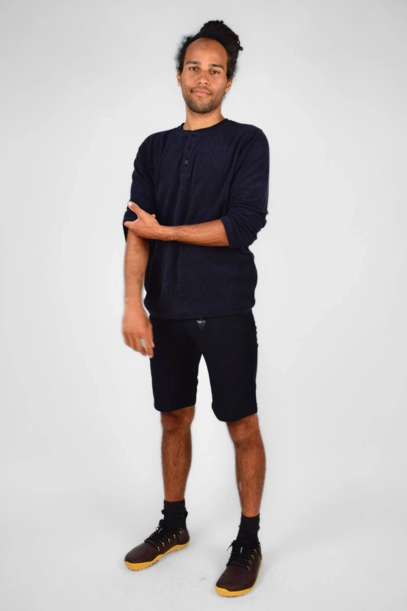 Kurze Zimmermannshose für Herren Schwarz – robuster Pilotstoff