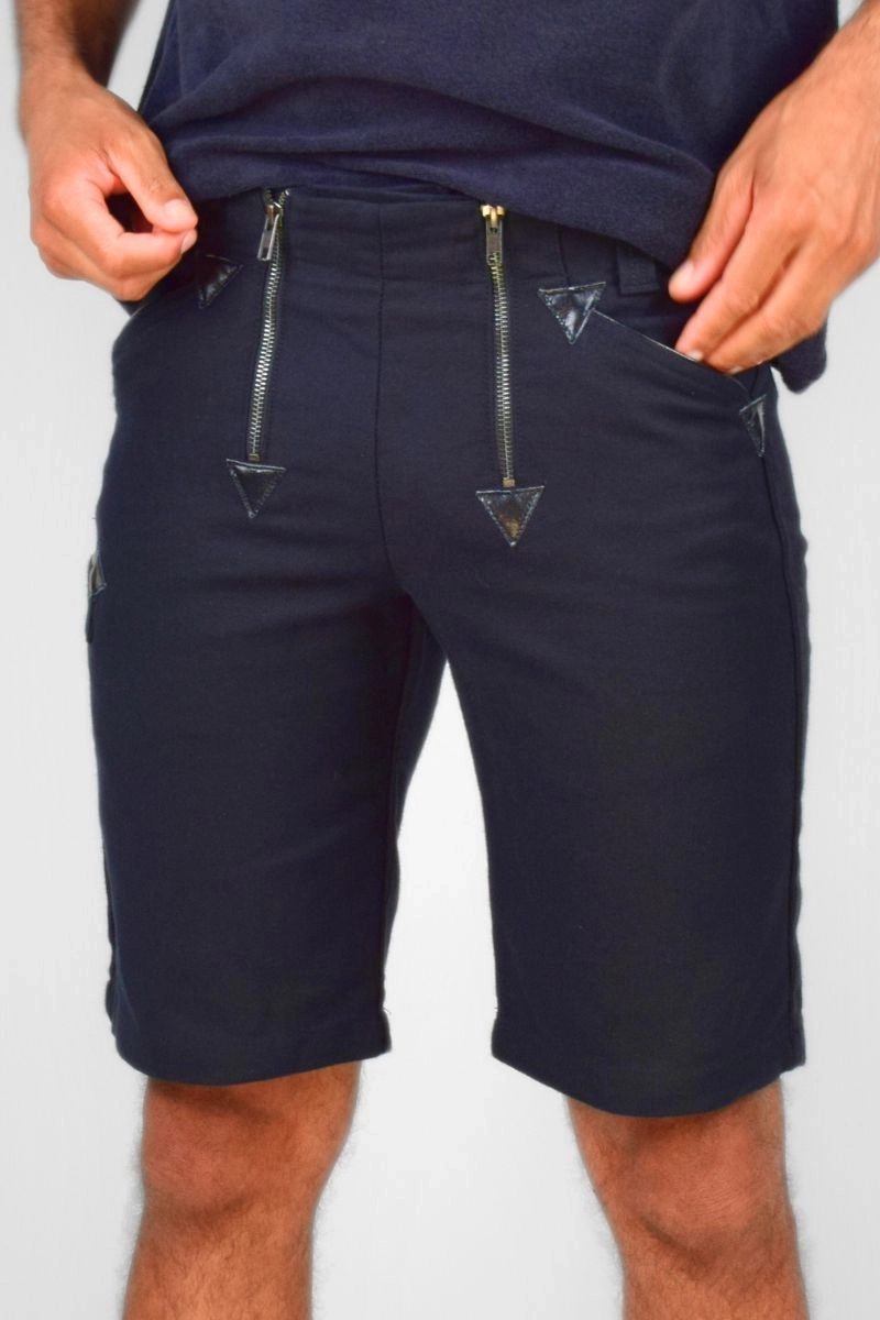 Kurze Zimmermannshose für Herren Schwarz – robuster Pilotstoff