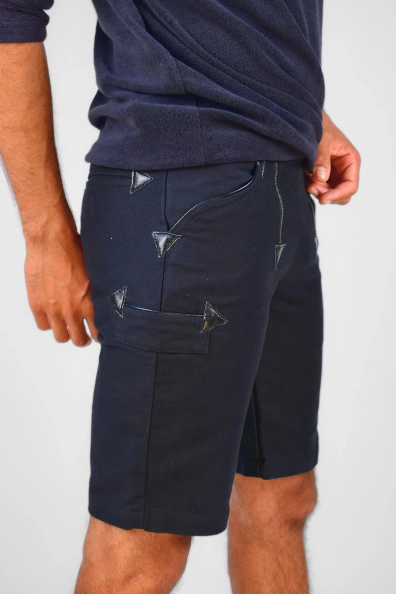 Kurze Zimmermannshose für Herren Schwarz – robuster Pilotstoff