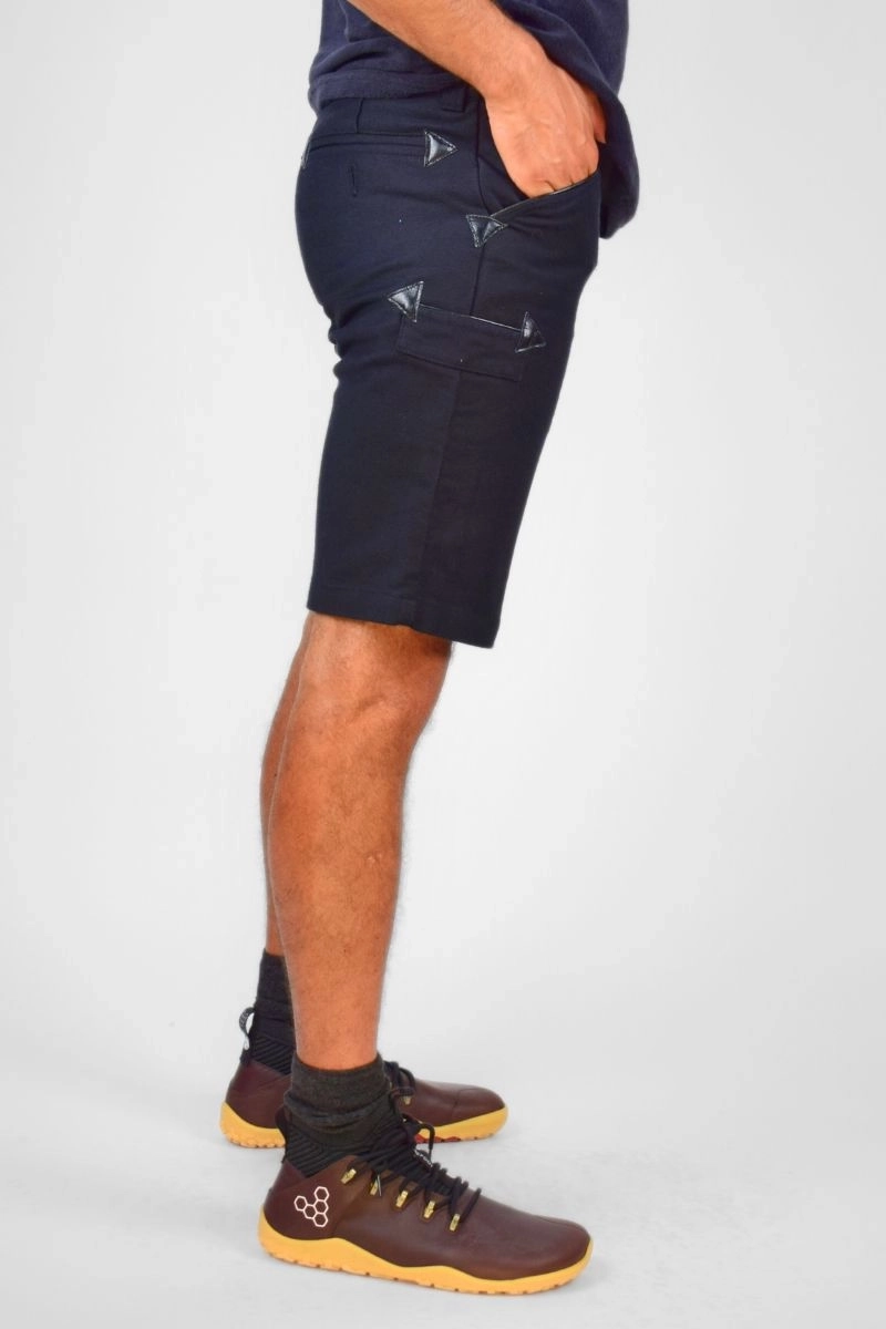 Kurze Zimmermannshose für Herren Schwarz – robuster Pilotstoff