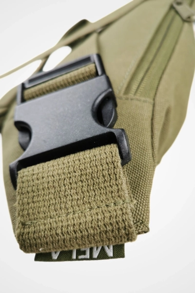 Gürteltasche "Hip Bag Melawear" Bio Canvas 3 Liter grün Ansicht Detail Closeup Reissverschluss