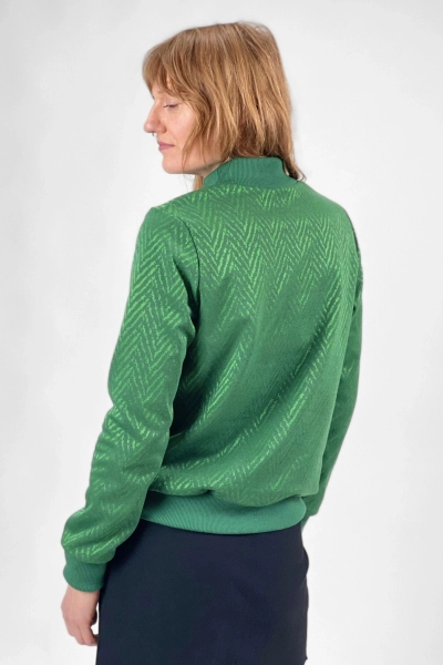 Pullover "Ewe" für Damen grün glänzend Ansicht Front