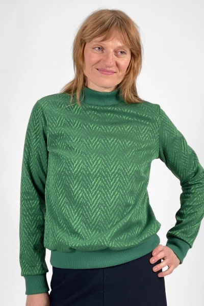 Pullover "Ewe" für Damen grün glänzend Ansicht Front