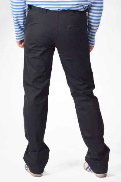 Zimmermannshose schwarz blau kariert - straight - Worker Style - Ansicht Front