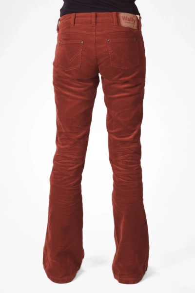 Bootcut Hose für Damen aus Cord rostrot - Low Waist - Wally