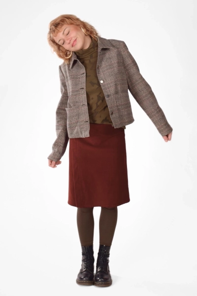 Wickelrock aus Cord in Weinrot - fair produziert - Adrett