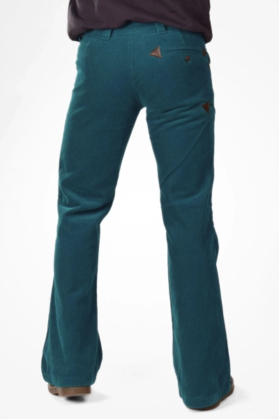 Faire Zimmermann Cordschlaghose Petrol/Türkis - Worker Style - Ansicht Front