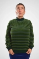 Nickipullover "Ewe" Damen Grün gestreift - fancy & fair