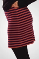 Kurzer Stretch Rock Blau/Rot Streifen Nickisamt - fair produziert - Ansicht von links