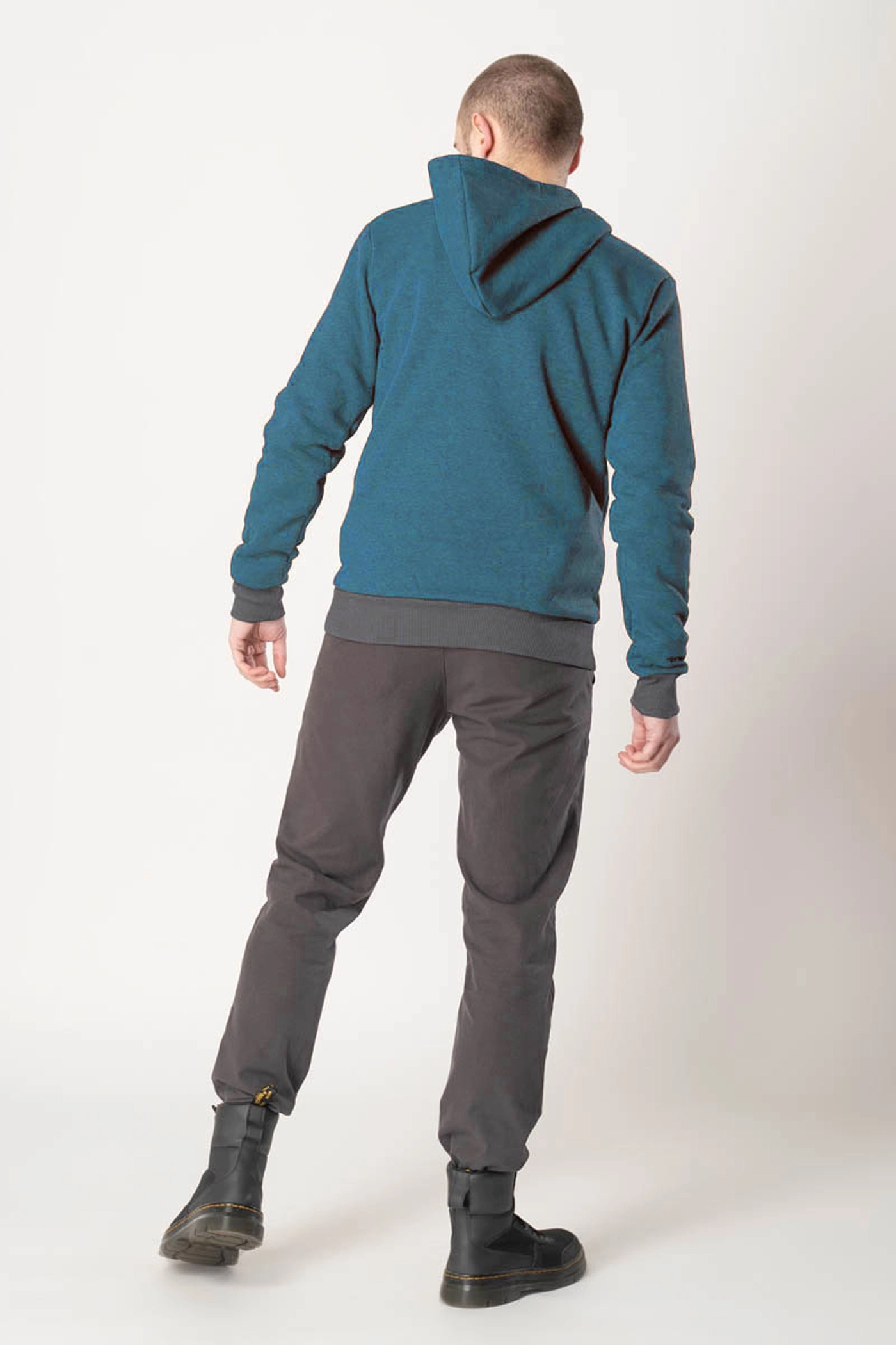 Kapuzenjacke für Herren in petrol meliert - Helden & Halunken