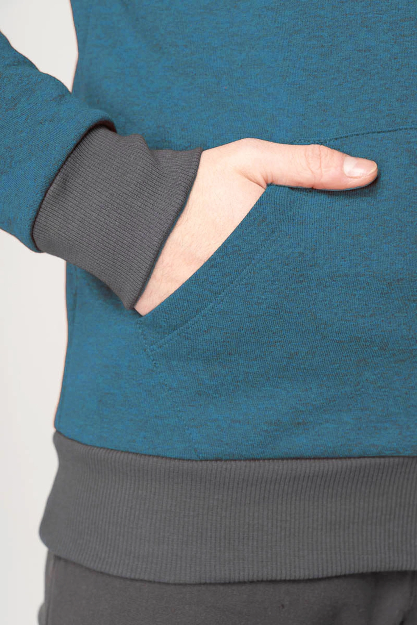 Kapuzenjacke für Herren in petrol meliert - Helden & Halunken