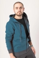 Kapuzenjacke für Herren in petrol meliert - Helden & Halunken