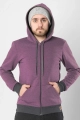 Sweatjacke "Eric" Kapuze - mauve taupe meliert
