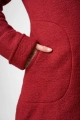 Wollmantel für Damen mit großer Kapuze in tiefem Rot - Adrett