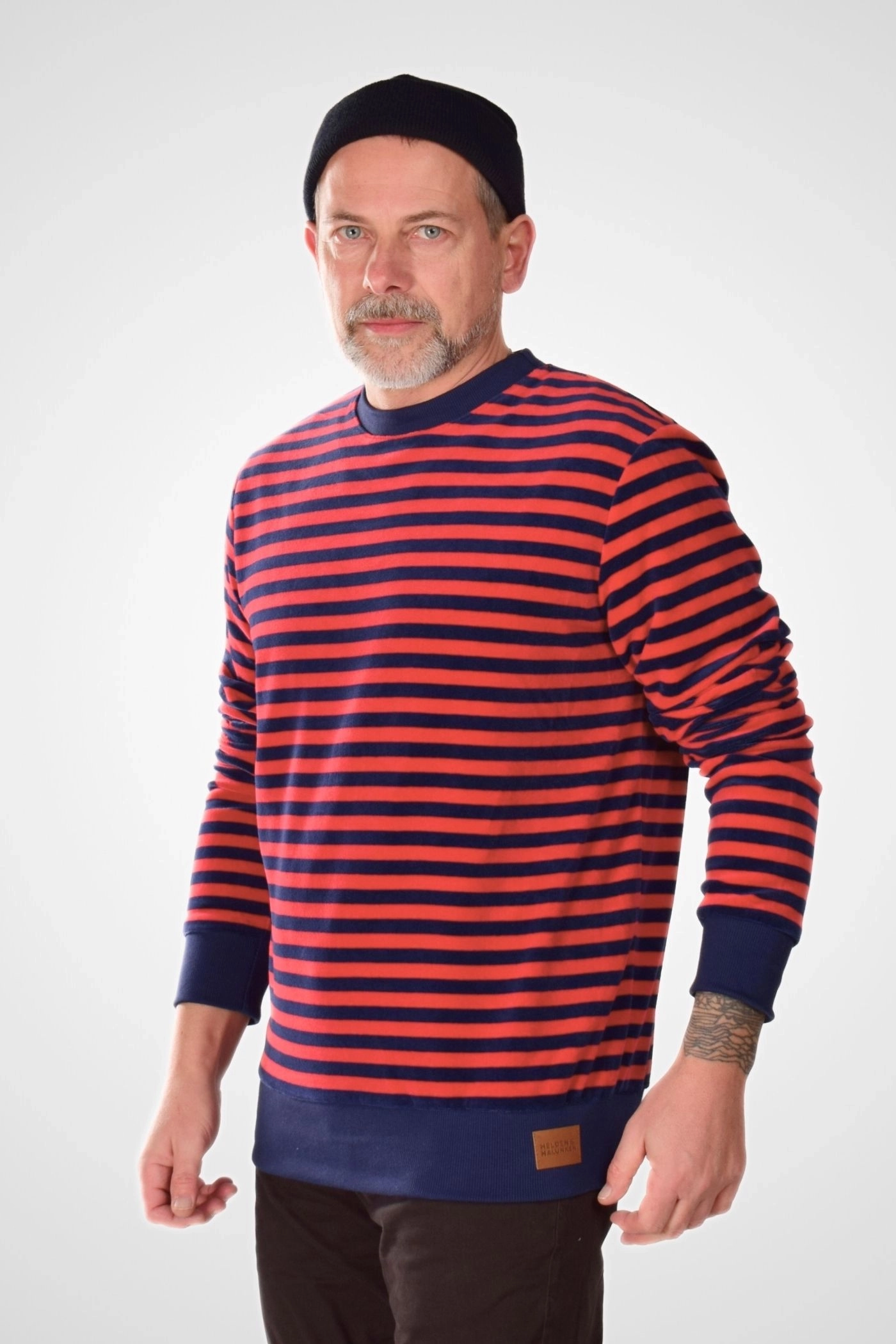 Herren Nikki Pullover "Bobbee" gestreift – Helden & Halunken Streetwear - Seitenansicht