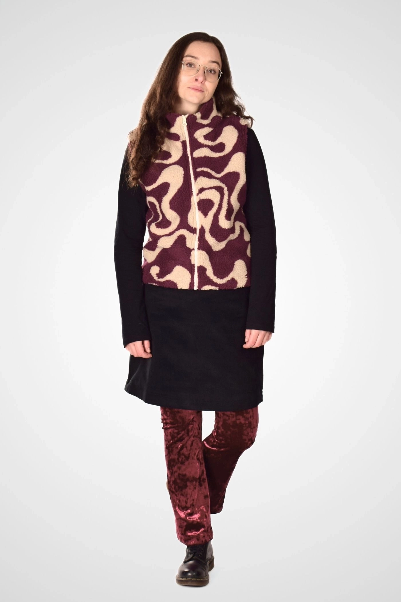 Frontansicht der Damenweste "Maja", vielseitig kombinierbar